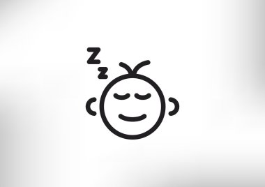 siluet Basit çizgiler içinde uyuyan bebek