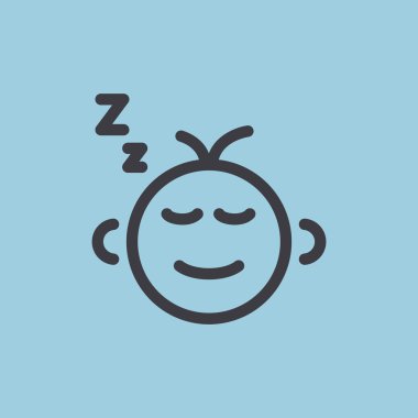 siluet Basit çizgiler içinde uyuyan bebek