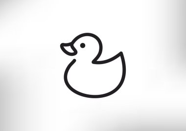 Oyuncak ördek yavrusu anahat web simgesi