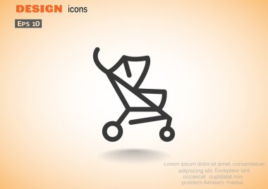 Basit bebek arabası anahat web simgesi