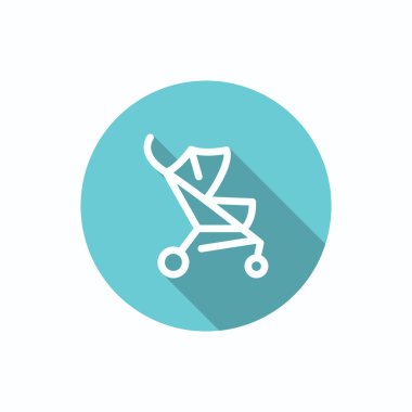 Basit bebek arabası anahat web simgesi