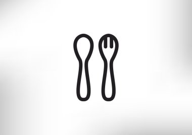 Basit çatal kaşık ve çatal