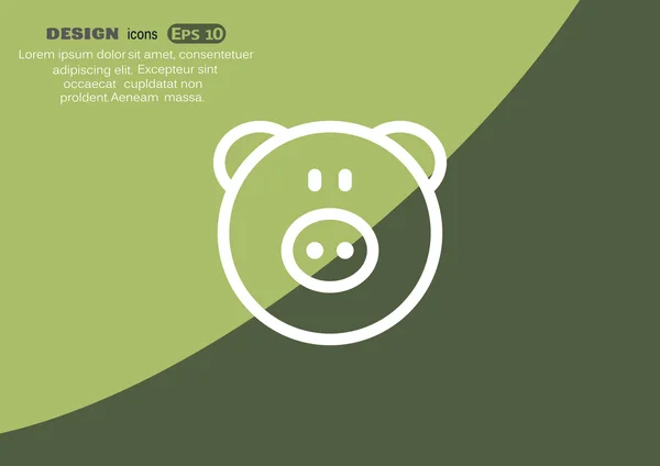 Cabeza de cerdo icono web simple — Vector de stock