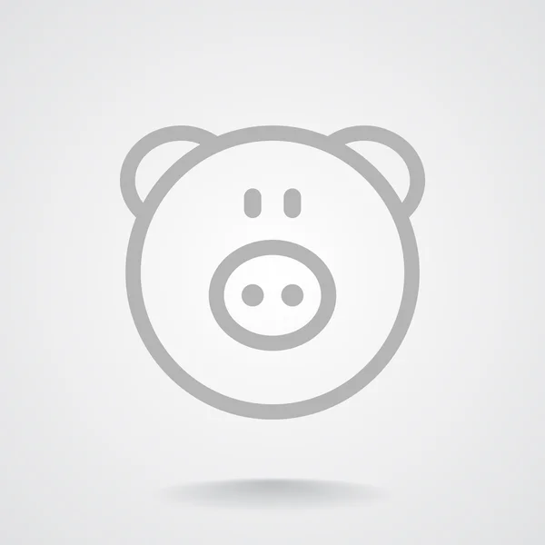 豚の頭の単純な web アイコン — ストックベクタ