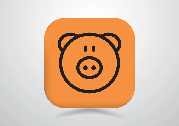 Tête de cochon simple icône web — Image vectorielle