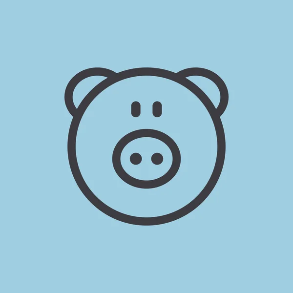 Piggy hoofd eenvoudige web pictogram — Stockvector