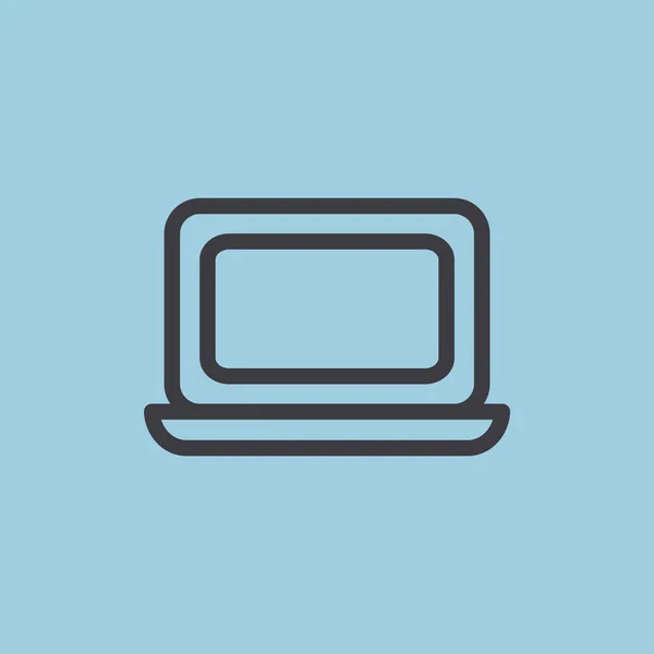 Eenvoudige laptop web pictogram — Stockvector