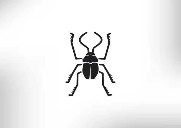 Bug symbol with outline beetle — Stock Vector