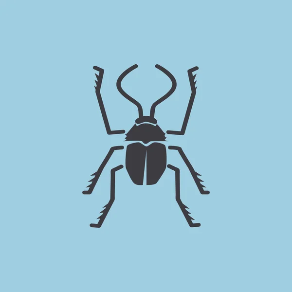Símbolo de error con escarabajo contorno — Vector de stock