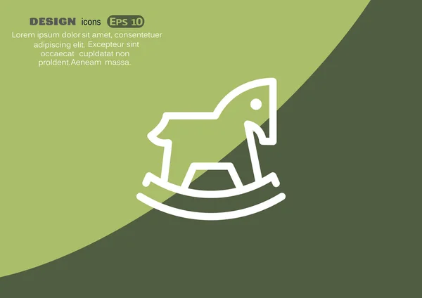Kinderen speelgoed paard web pictogram — Stockvector