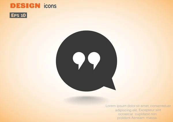 Icono web de diálogo, burbuja con comillas — Archivo Imágenes Vectoriales