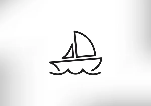 Icône yacht simple — Image vectorielle