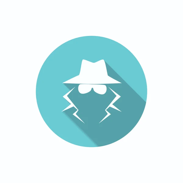 Anonymní špionážní agent silueta ikona — Stockový vektor