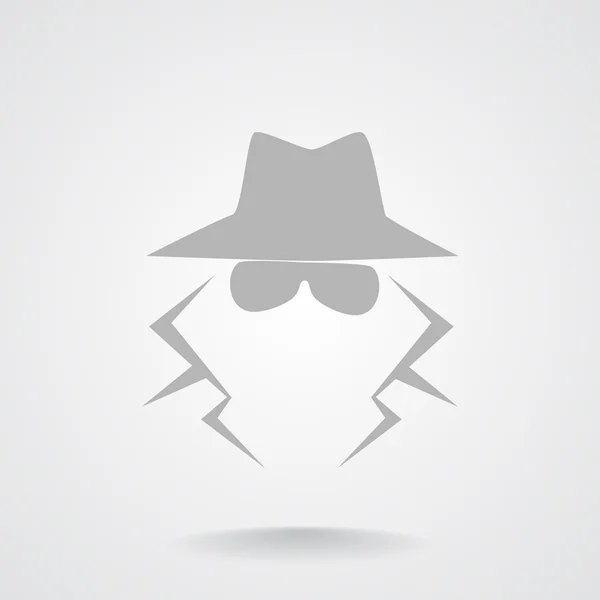 Anonieme spion agent silhouet pictogram — Stockvector