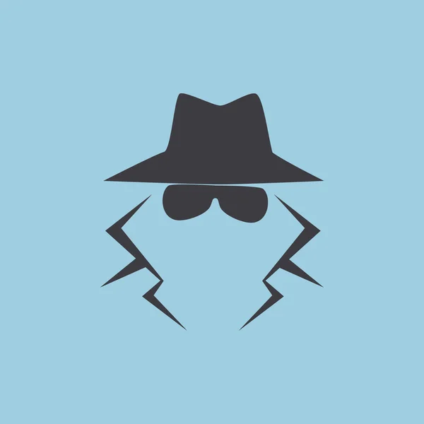 Icono de silueta de espía anónimo — Vector de stock