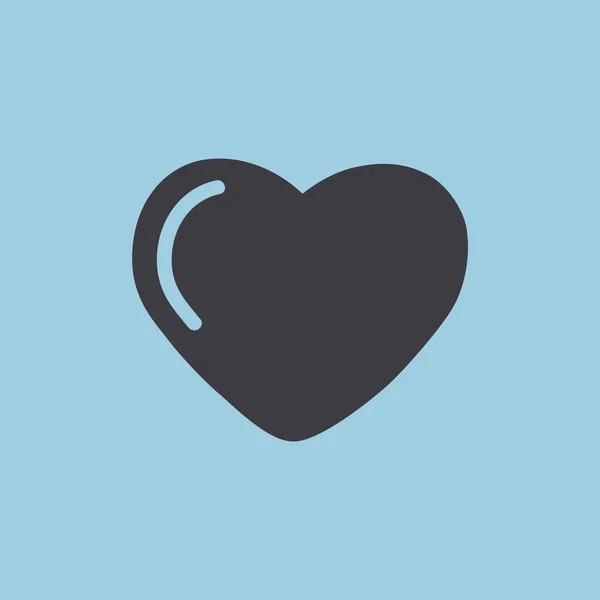 Coeur simple avec icône web réflexion — Image vectorielle