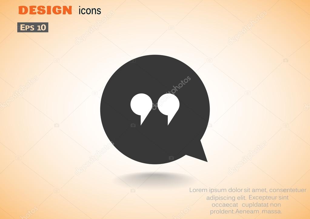 Dialog web icon, bubble with quotes