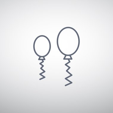 Basit balonlar anahat simgesini