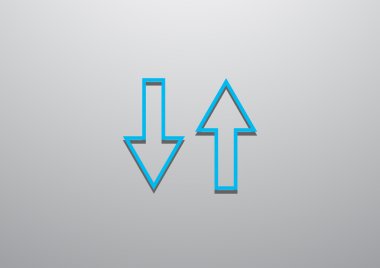 İki ok simgesi, geriye doğru kavramı