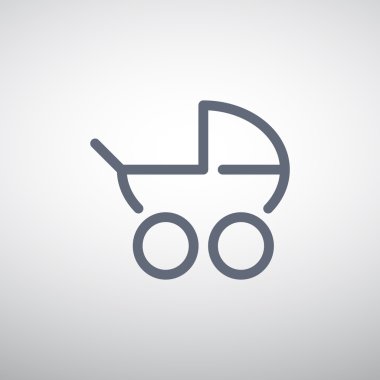 Basit bebek arabası anahat web simgesi