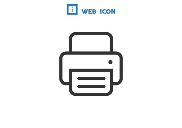 Working printer with paper web icon — Stock Vector