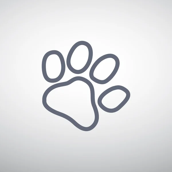 Perro pata pista simple icono — Vector de stock