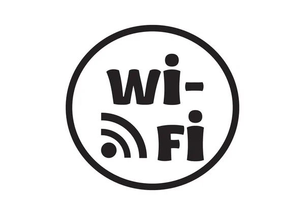 Inscription Wi-Fi avec icône ondulations — Image vectorielle