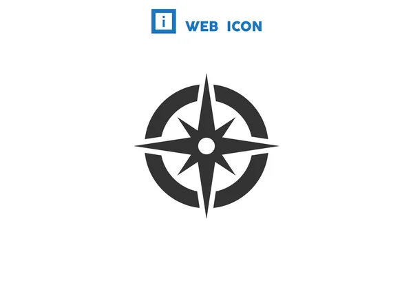 Compass web icon with wind rose — Stock Vector