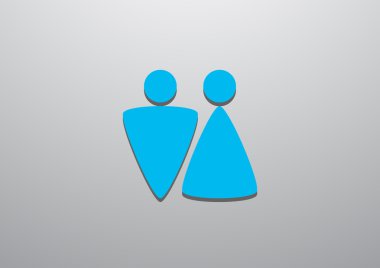 Cinsiyet işaretleri ile WC simgesi