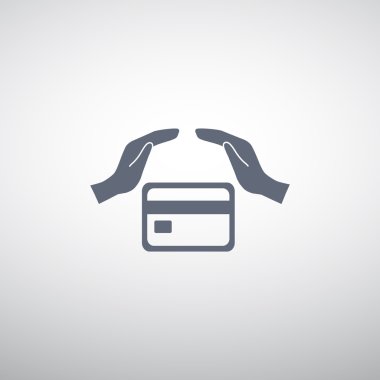 Kredi kartı ve eller web simgesi