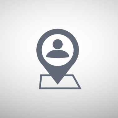 İnsan konum işaretçisi basit simgesine