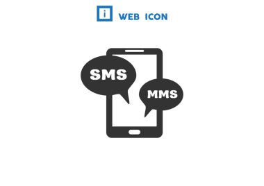 Sms kabarcıklar simgesi ile Smartphone