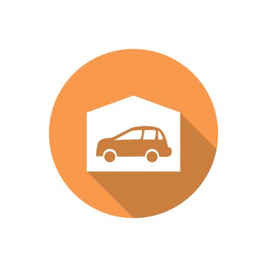 Garajda araba basit simgesiyle