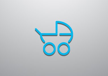 Basit bebek arabası anahat web simgesi