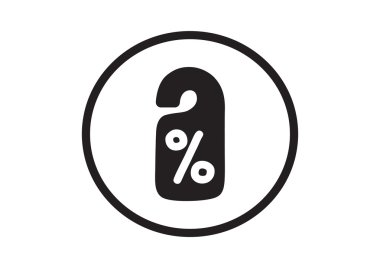 Etiket asılı üzerinde yüzde simgesi