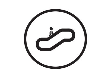 Adam yürüyen merdiven, bilgi işareti