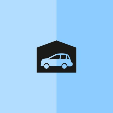 Garajda araba basit simgesiyle