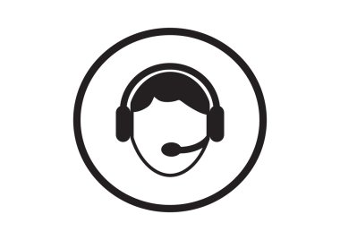 CallCenter operatör basit web simgesi