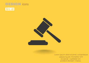 Açık artırma çekiç basit web simgesi