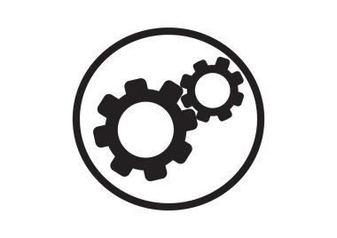 Yuvarlak vites basit simgesi