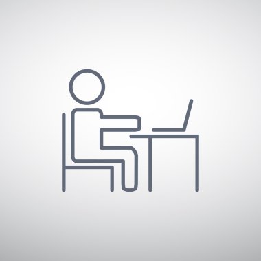 Adam masada dizüstü bilgisayar kutsal kişilerin resmi ile