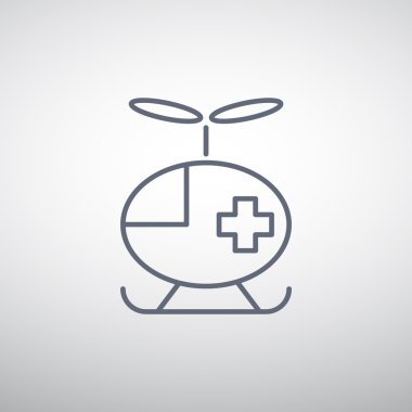 Ambulans helikopter basit simgesi