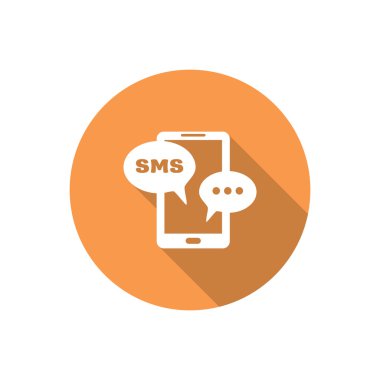 Sms kabarcıklar simgesi ile Smartphone