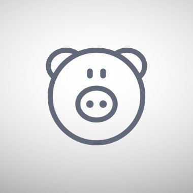 Domuz kafa basit web simgesi