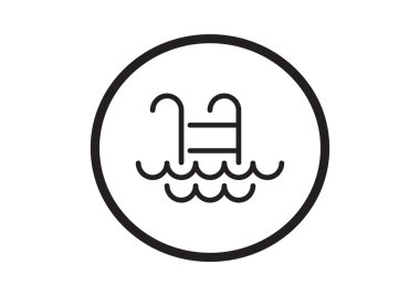 Dalgalar simgesi ile havuzu merdiveni