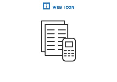 Kağıtları cep telefonu basit web simgesi ile