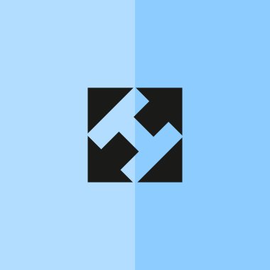 Üçgenler ve oklar ile kare simgesi