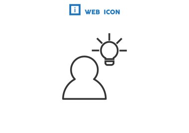 İnsan ve ampul basit simgesi