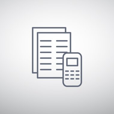 Kağıtları cep telefonu basit web simgesi ile