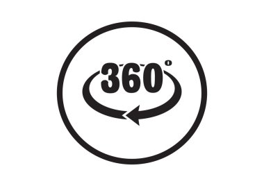yuvarlak ok simgesi ile 360 degreece
